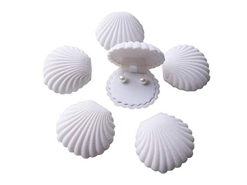 Pack of 6 Velvet Earring Gift Box Shell Jewelry Storage - Image 2