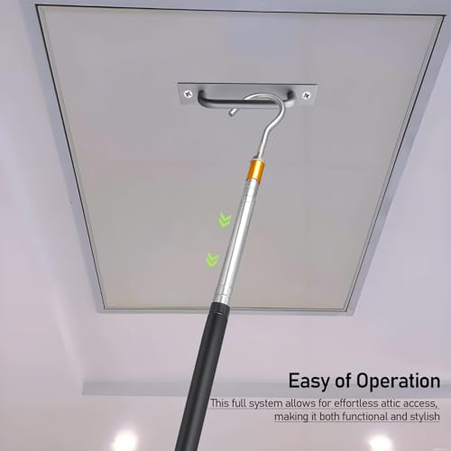 Attic Ladder Pull Down Kit, 60" Rod with Aluminum Handle & - Image 4