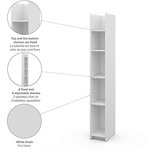 Bestar Small Space 10“ Narrow Shelving Unit in White - Image 5