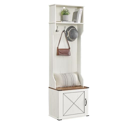 VASAGLE Hall Tree with Bench and Shoe Storage, 3 Tri-Hooks - Image 2