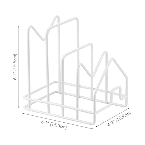Poeland Kitchen Pot Lid Organizer, Pan Rack with 4 Compartments - Image 5