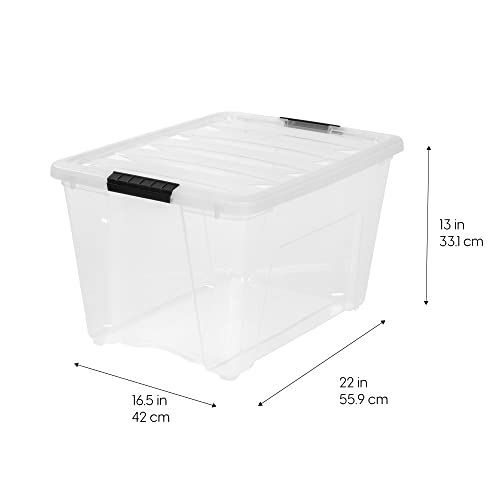 IRIS USA 6-Pack 54 Quart Storage Bins with Lids, Clear - Image 4