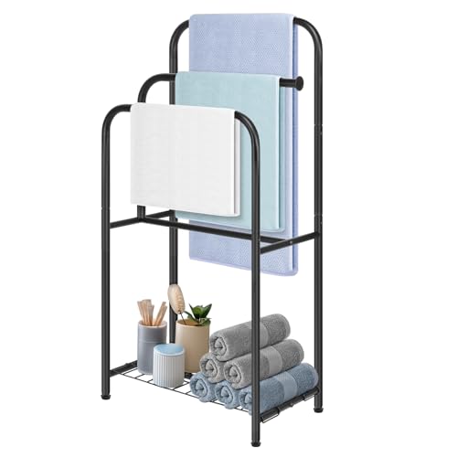 Towel Racks for Bathroom, 35" H Standing Towel Holder 3 - Image 2