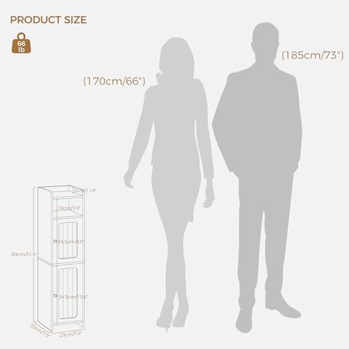 BEWISHOME Small Bathroom Storage Cabinet, 2 Doors Narrow Bathroom - Image 4