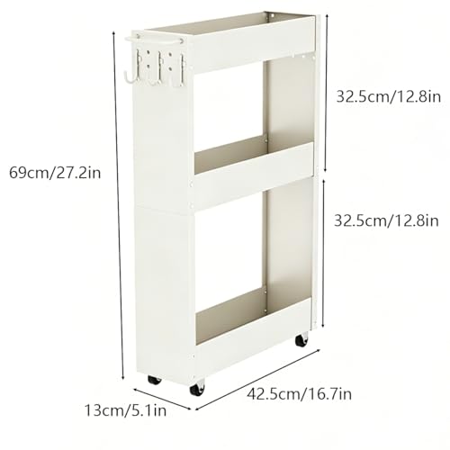 Slim 5.1" Rolling Storage Cart, Narrow Gap Organizer with Wheels - Image 3