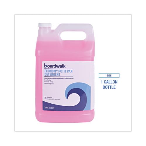 Boardwalk Industrial Strength Pot and Pan Hand Dishwashing Detergent, Herbal Scent, 1 gal Bottle, 4/Carton