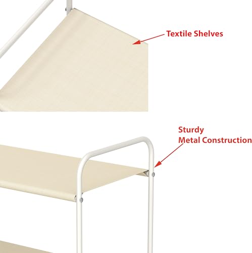 Simple Houseware 3-Tier Closet Storage with 2 Drawers, Beige - Image 6