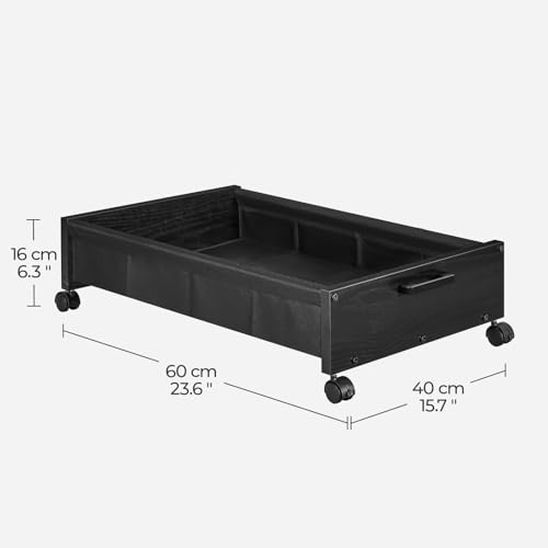 FOUCSSOMEI Under Bed Storage with Wheels, Wooden Under Bed - Image 7