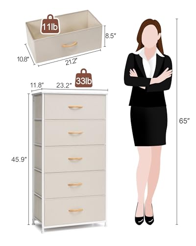 Tall Dresser, Wide Vertical Fabric Storage Organizer - Image 4