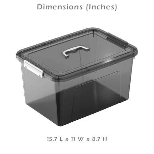 19 Quart Stackable Plastic Storage Bins with Lids, 6 Pack Clear - Image 3