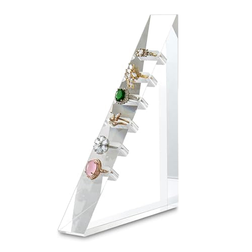 MyGift Premium Clear Acrylic 6-Slot Ring Holder Display - Image 2