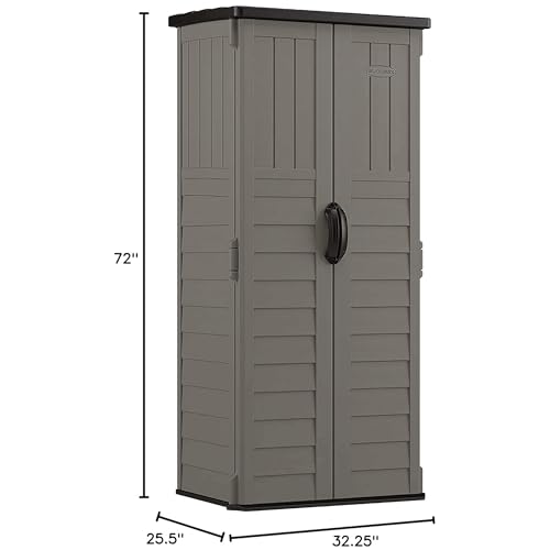 Suncast 22 Cu Ft. Vertical Shed, Outdoor Storage Shed With Floor - Image 4
