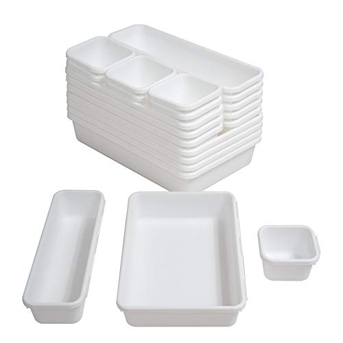 BYCY 18 Pcs White Drawer Organizers Trays Set Drawer Dividers - Image 2