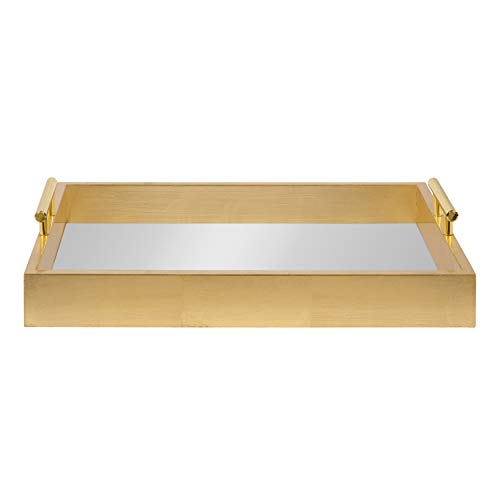 Kate and Laurel Lipton Decorative Mirror Tray with Polished Metal - Image 3