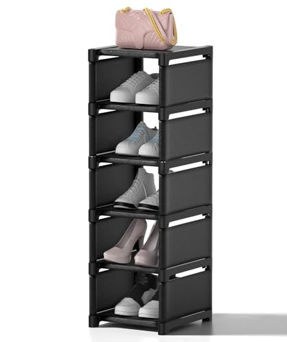 6-Tier Narrow Shoe Rack, Vertical Small Space Shoe Organizer - Image 2