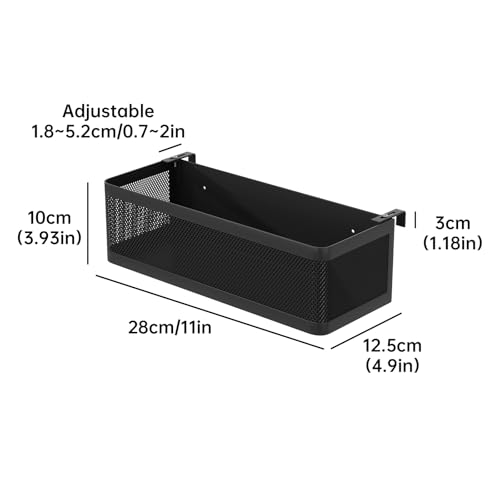 Bedside Caddy Shelf for Bunk Bed, Black, L11in*W4.9in*H3.93in - Image 3