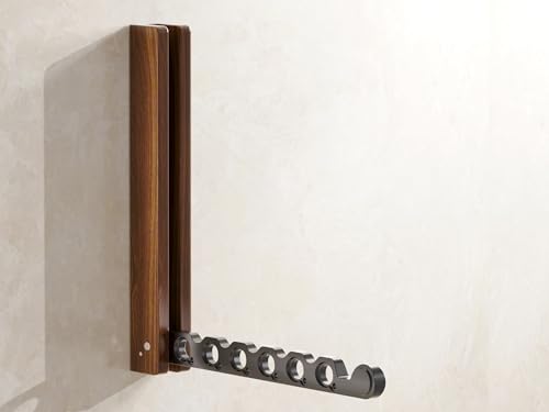 Natural Wood Folding Clothes Hanger Rack for Laundry Room - Image 2