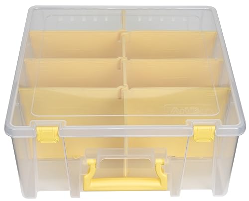ArtBin Super Satchel Double Deep, 8-Compartment Craft Box, Yellow - Image 7