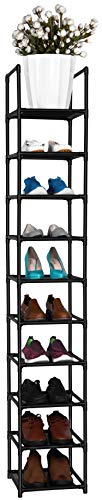 FIDUCIAL HOME 10 Tiers Vertical Shoe Rack 10 Pairs Skinny Shoe - Image 5