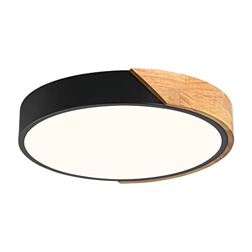 Modern LED Ceiling Light, Minimalist Wood Flush Mount Ceiling - Image 5