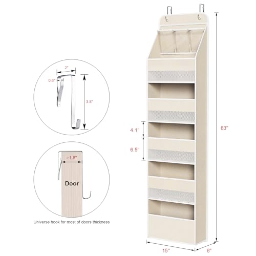 Univivi Over the Door Organizer for Baby Nursery, Beige Pattern - Image 4