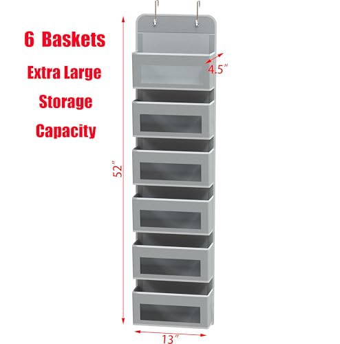 Simple Houseware 6 Clear Window Pocket Over Door Hanging - Image 3