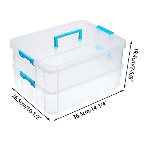 BTSKY 2 Layer Stack & Carry Box, Plastic Multipurpose Portable - Image 4