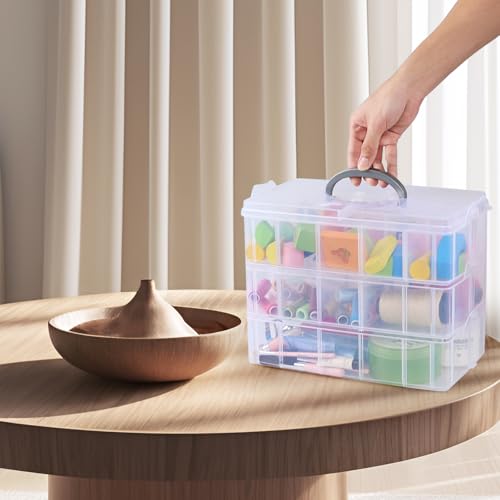 Plastic Storage Container Box with 30 Adjustable Compartments - Image 3