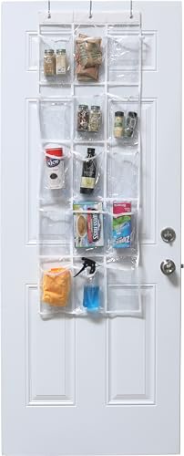 Simple Houseware 15 Pockets Clear Over the Door Pantry Organizer - Image 5
