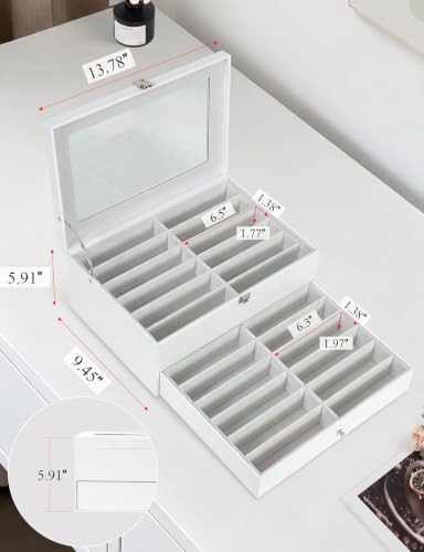 Sunglasses Storage Organizer Case with 24 Adjustable | All Products - Image 8