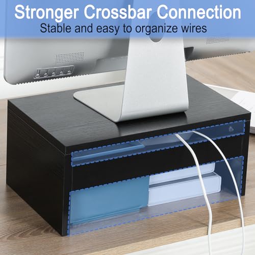 TEAMIX 6.7 inch Tall Monitor Stand Riser, Wood Shelf Riser - Image 5