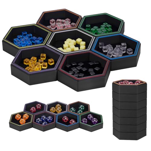 Magnetic Hex Board Game Trays, Modular Stackable Token Dice Trays - Image 2