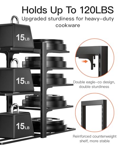 ORDORA Pots and Pans Organizer Under Cabinet 15.8", 8-Tier - Image 6