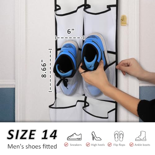 GOMAJI 2PK 12 Large Pockets Over Door Hanging Shoe Organizer - Image 6