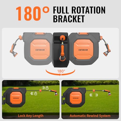 Retractable Garden Hose Reel 5/8 inch x 100 ft Wall Mounted - Image 5