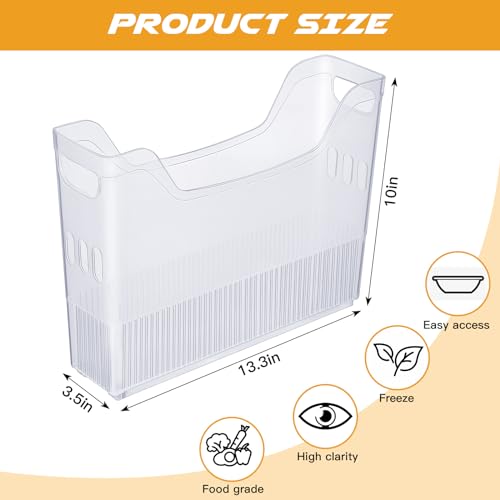 Beeveer 4pcs Plastic Freezer Organizer Bin with Wheel, 10 x 13.3 - Image 4