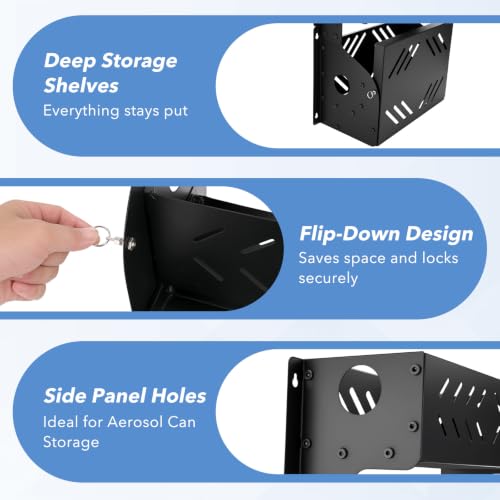 3-Tier Wall-Mounted Storage Cabinet with Flip-Down Work - Image 7