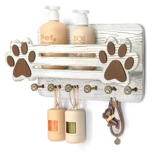 MTERSN Dog Leash Holder for Wall with Wall Shelf for Dog - Image 2