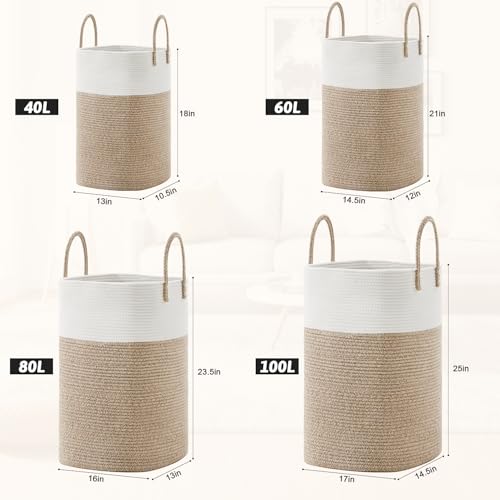Laundry Basket,Woven Cotton Rope Laundry Hamper,Vers | All Products - Image 4