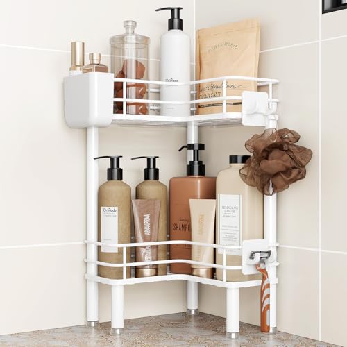 Orimade Rustproof 2 Tier Floor Standing Corner Shower Caddy - Image 2