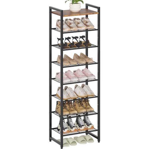 Narrow Shoe Rack 8-Tier, Tall Shoe Organizer for Small Spaces - Image 2