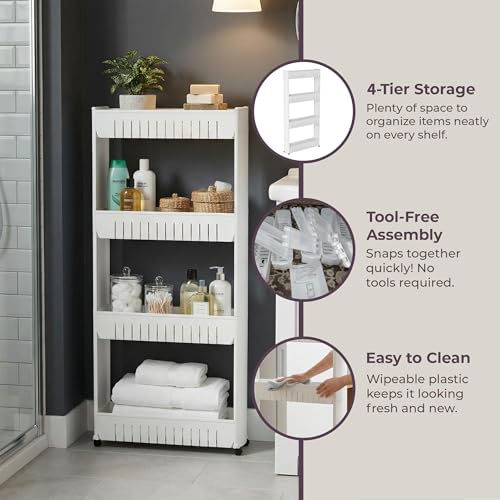 Lavish Home 4-Tier Storage Organizer Rack, 21.5”x5”x40” - Image 5