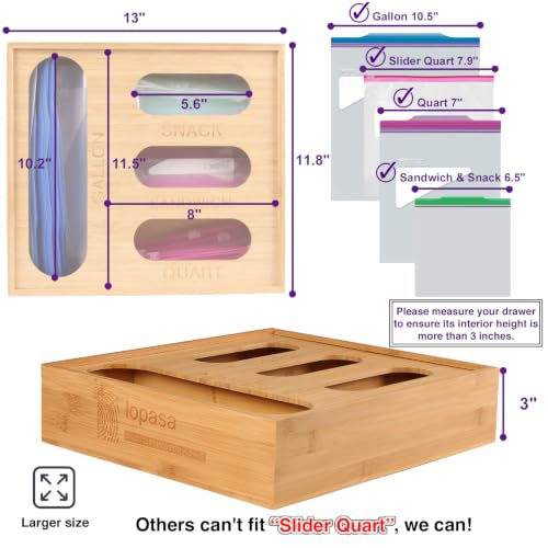 LOPASA Baggie Organizer for Drawer Compatible with Ziplock Bags - Image 5