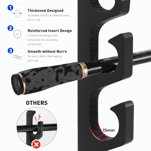 PLUSINNO H5W Solid Wood Fishing Rod Holder, Horizontal - Image 5