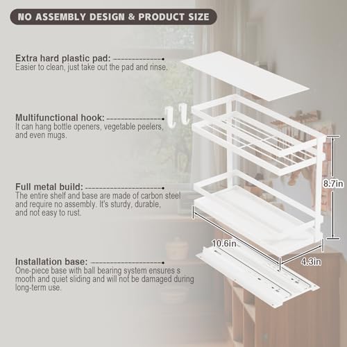 Magheo Pull Out Spice Rack Organizer for Cabinet, 1 Pack Metal - Image 7