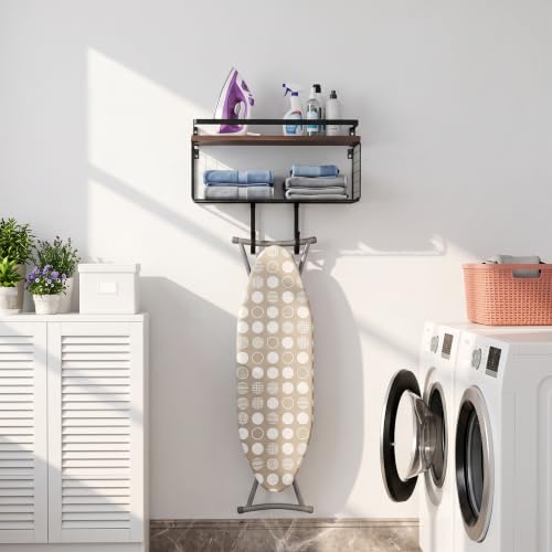 Ironing Board Hanger Wall Mount, Ironing Board Holder with Basket - Image 3