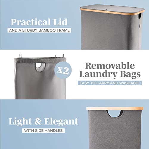 LONBET Laundry Basket with Lid, Made from Breathable Fabric | - Image 3