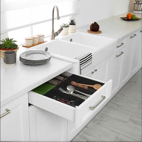 Simple Houseware Drawer Organizer Tray, 9 Adjustable Compartments - Image 6