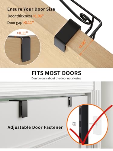 9-Tier Over Door Storage Rack, Heavy Duty Metal Hanging - Image 5