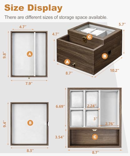 Homde Wooden Watch Box for Men: 3-Layer Organizer wi | All Products - Image 6